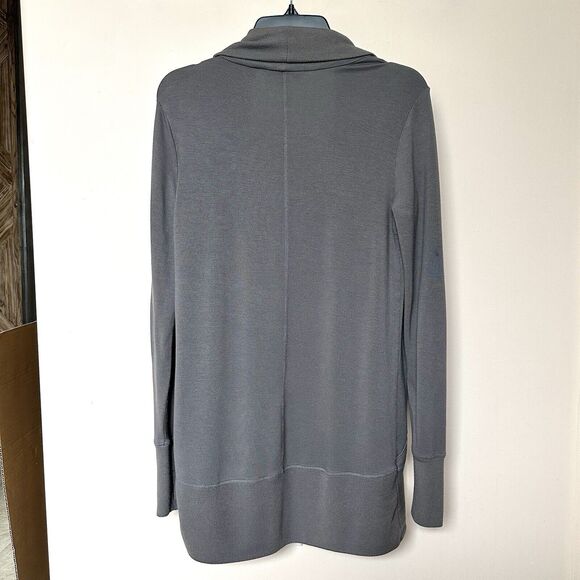 Athleta Pranayama Cardigan XS Grey Long Sleeve Open Front Thumbholes - Picture 4 of 8